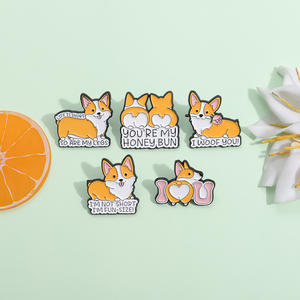 Lindo Corgi mascota perro broche pequeño perrito aleación insignia regalo esmalte Pin - Product Image 2