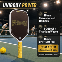 Raket Pickleball BNB Shogun Inti EPP Disetujui USAPA Permukaan Kawat Titanium 16mm 225g untuk Anak-anak & Dewasa