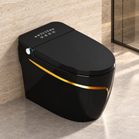WC intelligent japonais carré monobloc avec bidet intégré, chasse d'eau super tourbillonnante poreuse, fonctionnement automatique et siège chauffant