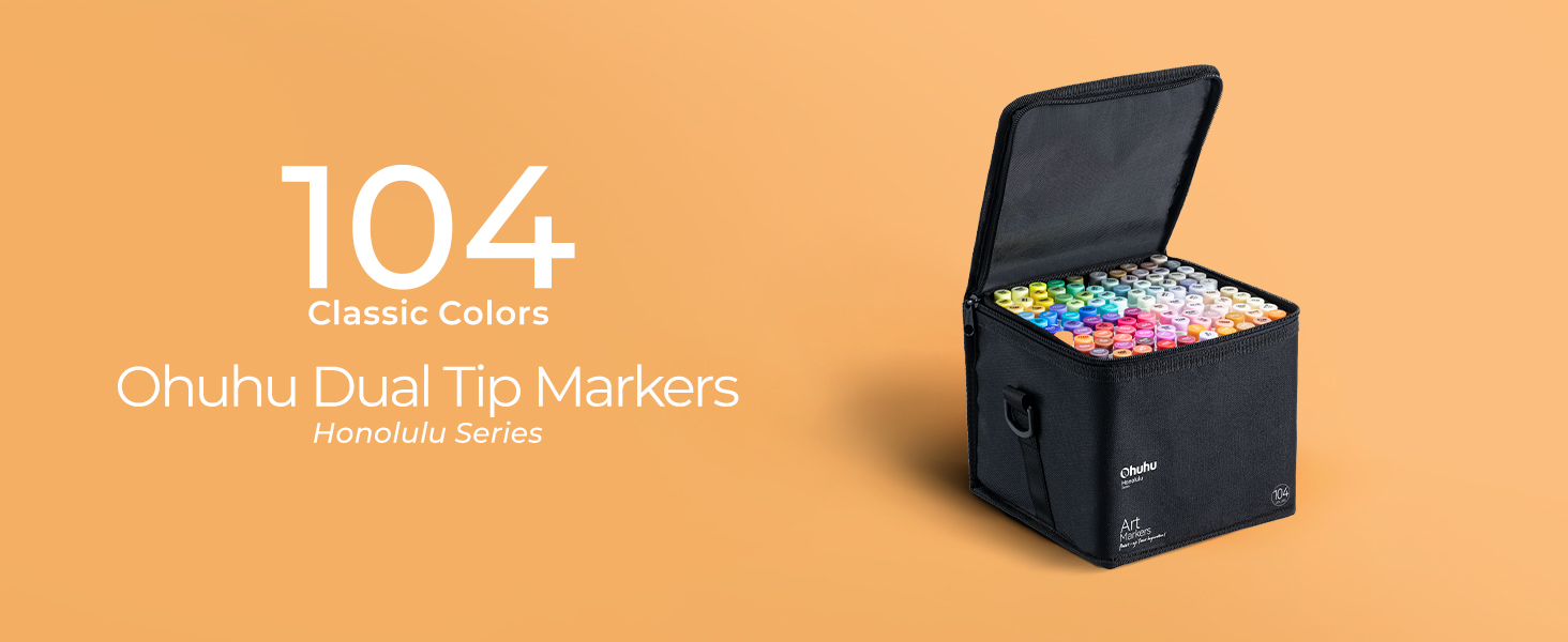 Ohuhu Honolulu Series アートマーカー 全104本 Amazon | Ohuhu
