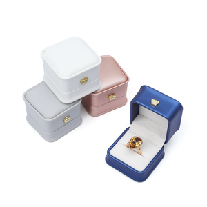 Boîte à bijoux en cuir PU doublée de velours Zebo, rangement élégant pour bagues, colliers, bracelets, emballage de bijoux - Product Image 2