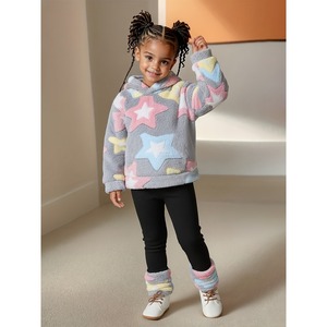 Set Felpa con Cappuccio in Pile per Ragazze: Completo Invernale Caldo con Felpa e Pantaloni, Set 2 Pezzi per Bambini - Product Image 1