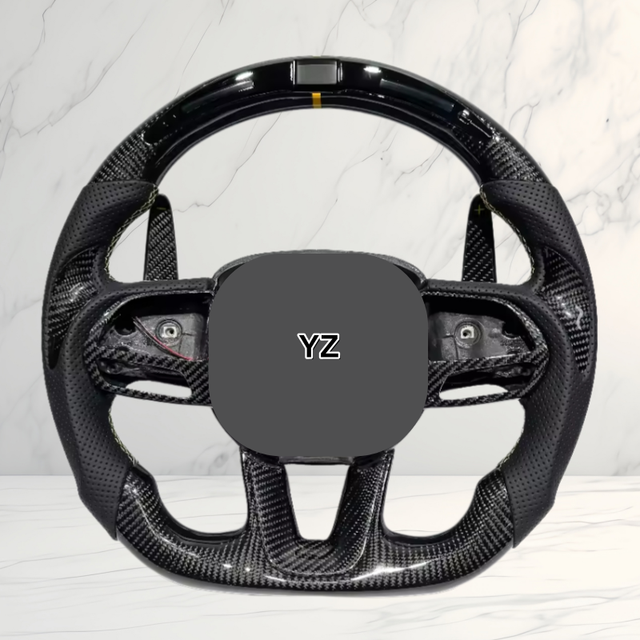 YZ Led Carbon Fiber Steering Wheel for Chrysler 300 300C 2011+ LD Platform Dodge Charger Hellcat Durango SRT Jeep Grand Cherokee