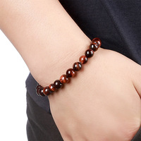 Bracelet de perles de pierre d'oeil de tigre bijoux d'équilibre de guérison pour hommes femmes diffuseur de pierre de lave Bracelet de perles de Yoga hommes