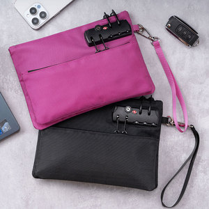 Borsa Portavalori Portatile Antifurto a Doppio Strato in Oxford con Cerniera, Resistente all'Acqua, per Passaporti e Documenti Notarili - Product Image 1