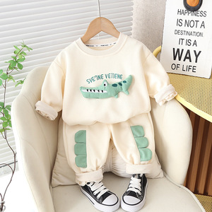 Online Wholesale Outono e Inverno <span class=keywords><strong>Baby</strong></span> Clothing Dinossauro Terno de Mangas Compridas Roupas Kids Two Piece Boys Clothing <span class=keywords><strong>Set</strong></span> - Product Image 6