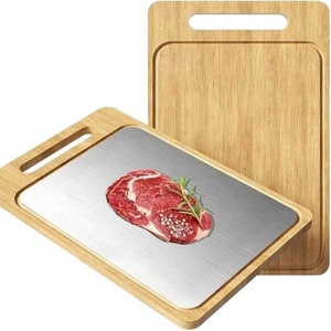 Tabla de cortar de doble cara de acero inoxidable, juego de tablas de cortar para cocina, para separar carne cruda, queso y filetes - Product Image 1