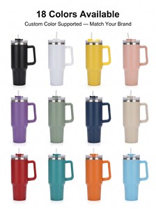 Custom Logo 20oz <b>Reusable</b> 304 Stainless Steel Vacuum Insulated Tumbler <b>with</b> Handle Straw <b>Lid</b> Car Coffee Mug Sports Water Bottle - Product Image 2