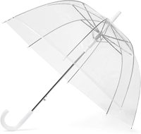 Parapluie Dôme Transparent Grand Format Coupe-Vent pour Adultes, Clair et Visible, avec Logo, Idéal pour Mariage Féminin