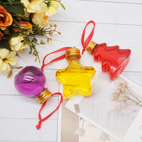 Bouteille en plastique transparente en forme d'étoile avec bouchon à vis en plastique doré pour bonbons, cadeaux, décoration de fête, faveur de fête