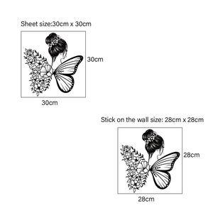 Decorazione domestica fiore farfalla adesivi <span class=keywords><strong>murali</strong></span> per ragazze <span class=keywords><strong>foto</strong></span> camera da letto - Product Image 6