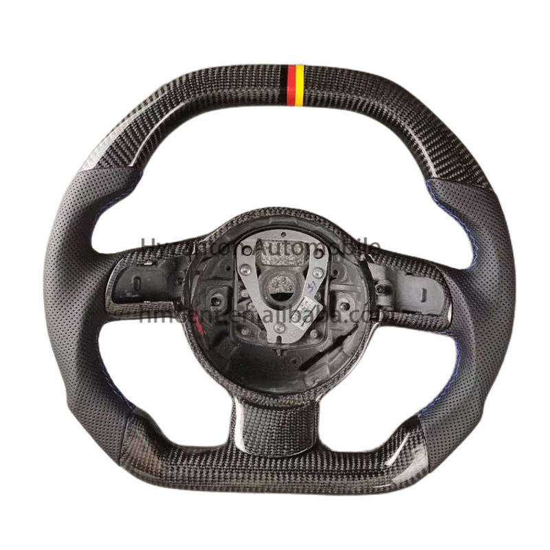 หนังสีดำ+คาร์บอนไฟเบอร์+เครื่องหมายกลับสามสี+ตะเข็บสีน้ำเงิน