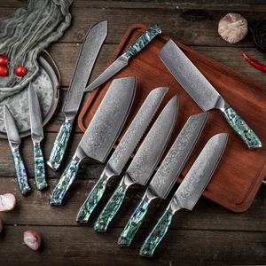 Cuchillo de Chef de 8 Pulgadas <span class=keywords><strong>JDH</strong></span>, Cuchillo de Cocina de Acero de Damasco de 67 Capas con Mango de Concha de Abulón - Product Image 3