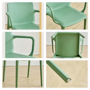 Chaise <span class=keywords><strong>de</strong></span> salle à manger convertible empilable d'extérieur en PP épais <span class=keywords><strong>de</strong></span> style nordique à prix abordable avec dossier et accoudoirs en <span class=keywords><strong>plastique</strong></span> pour la maison et la salle <span class=keywords><strong>de</strong></span> sport - Product Image 6
