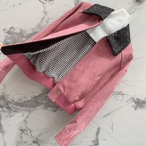 Giacca Corta in Vera Pelle di Pecora, Stile Retrò Moderno per Primavera, Giubbotto da Biker con Risvolto Intrecciato per <span class=keywords><strong>Donna</strong></span> - Product Image 3