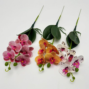 Orchidée Phalaenopsis artificielle Paulon à 5 fleurs, 47 cm de haut, pour la photographie de mariage, la décoration de la maison - Product Image 1