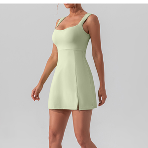 SHINBENE Robe d'exercice pour femme Robes de golf athlétiques Robe de tennis d'entraînement avec soutien-gorge et short intégrés - Product Image 6