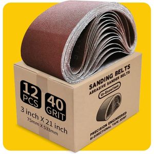 Confezione da 12 fogli di levigatura in ossido di alluminio Premium 40 grana 3X21 pollici carta vetrata Premium da 12 confezioni personalizzabili - Product Image 5