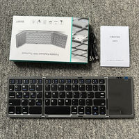 Keyboard Mini Lipat Tiga Nirkabel Ultra Tipis Portabel Baru B089T untuk Ponsel, Tablet, dan Penggunaan Kantor, Touchpad, Cina