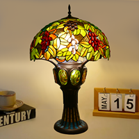   Lampe de table décorative en verre coloré de 20 pouces, style rétro européen, pour salon, hôtel, restaurant, bureau, séjour, maison d'hôtes