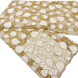 Tela de Encaje Floral de <span class=keywords><strong>Terciopelo</strong></span> Ecológica de Alta Calidad para Bodas Africanas, Tul Bordado 100% Poliéster - Product Image 2