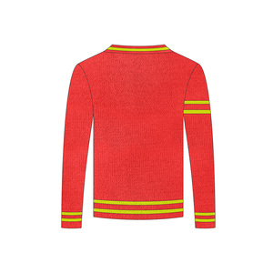 Maglione Pullover in maglia tinta unita in Cashmere Unisex in lana Cashmere Unisex all'ingrosso con maniche a maglia rossa in tinta unita - Product Image 2