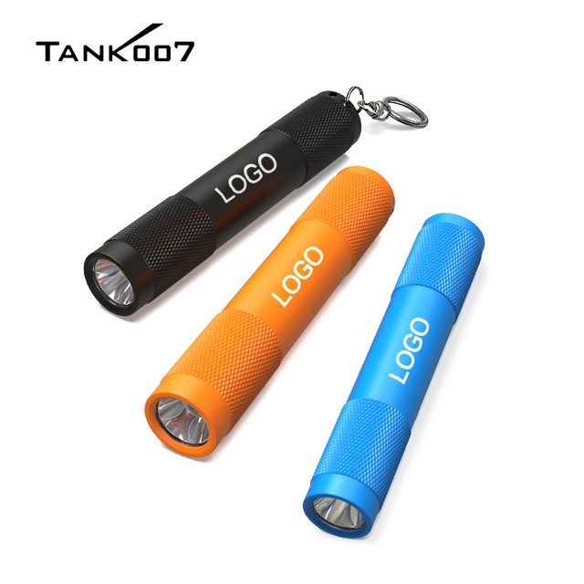 Tank007 OEM ODM Flashlight Aluminum Mini Flashlight Keychain Torch Custom Logo Flashlight Pocket EDC Torch Light with Keyring