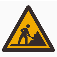 Panneau de signalisation routière réfléchissant à haute visibilité en aluminium, motif triangulaire jaune et noir, imprimé UV, taille personnalisable
