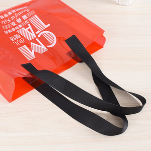 Colorful Transparent <strong>Red</strong> PVC <strong>Gift</strong> <strong>Bags</strong>, Custom Cosmetic Clothing Shopping Handheld Packaging <strong>Bags</strong> - Product Image 5