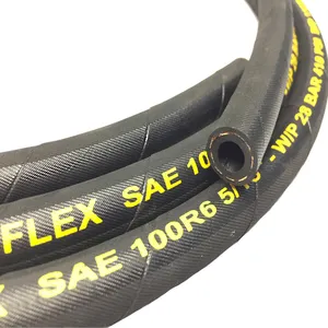 3/8 SAE 100R6纤维增强液压橡胶软管