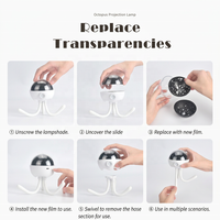 Lampe de Projection USB Personnalisée Étoiles et Lune, Veilleuse Mini Octopus pour Chambre d'Enfant et Bébé, Lampe d'Ambiance Spatiale