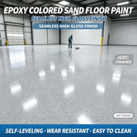 Revêtement de sol en époxy auto-nivelant multicolore avec sable coloré, revêtement de surface en béton dur sans joint et antidérapant