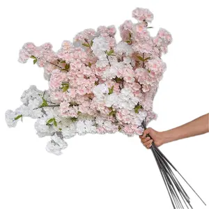 Hunan Zhangjiajie Yiwu-Planta artificial Fuyuan, flor de cerezo blanco, flor de seda, sakura para decoración de boda
