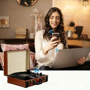 Giradischi <span class=keywords><strong>Portatile</strong></span> a Valigetta con <span class=keywords><strong>Lettore</strong></span> di <span class=keywords><strong>Cassette</strong></span> e Fonografo, Espositore per Dischi in Vinile, Regalo di Natale - Product Image 6