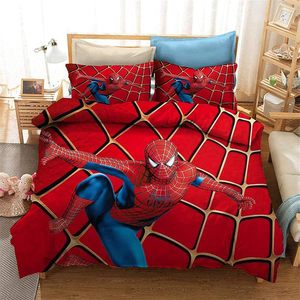 3Pcs Bộ Đồ Giường Đặt Máy Có Thể Giặt Mềm Pillowcase In Kỹ Thuật Số Phim Hoạt Hình Spider-Man Mô Hình Polyester Duvet Cover - Product Image 2