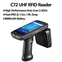 Terminal de données industriel robuste Chainway Pistol Grip C72 Android 13 avec lecteur RFID UHF ISO18000-6C, scanner de codes-barres 2D Zebra et NFC