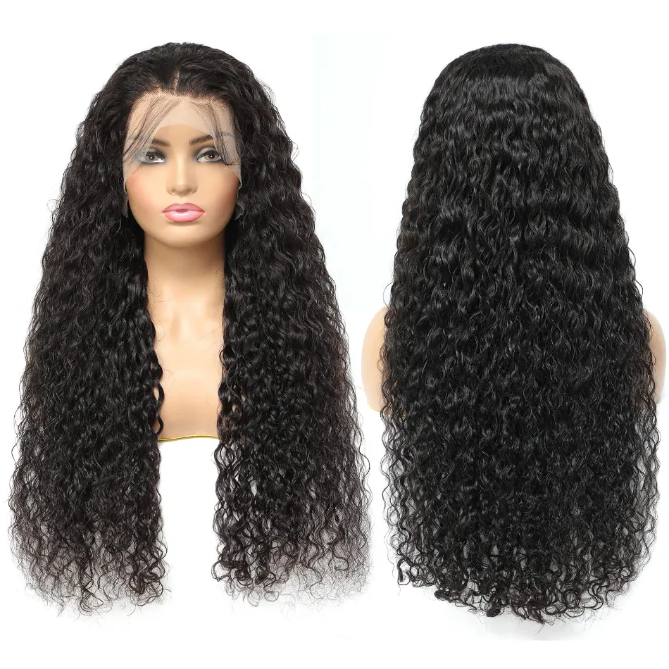 Wig renda frontal murah rambut manusia Brasil 26 inci, wig renda rambut manusia dengan kualitas terbaik, wig rambut manusia basah dan gelombang