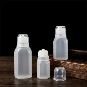 Botol saos saus peras lembut PE plastik kosong mini 60ml 120ml dengan dispenser grosir