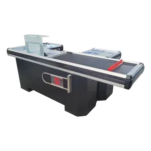 Cashier Counter Table Supermarket Checkout Counter With Conveyor Belt