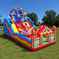 Aire de jeux gonflable extérieure Ceyu, grande piscine à balles, zone de jeux avec mur en filet de cordes, tunnel, parcours de tubes, château gonflable pour enfants