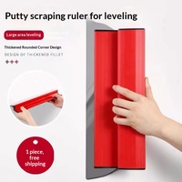 Couteau à enduire industriel DIY en acier inoxydable de 40 cm avec manche en plastique, lame plate pour le lissage des murs et le revêtement
