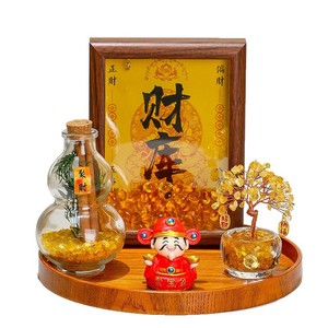 เครื่องประดับต้นคริสตัลพร้อมสัญลักษณ์เทพเจ้าแห่งความมั่งคั่ง ของตกแต่งบ้านทำจากเรซิ่น ของขวัญสำหรับทางเข้าบ้าน - Product Image 5