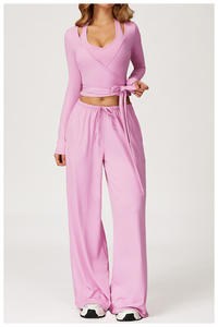 Vêtements de sport et de loisirs en plein air pour femmes, ensemble de yoga 3 pièces, tissu léger et respirant, extensible dans quatre directions, séchage rapide, uni - Product Image 6