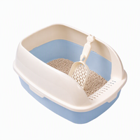 Bac à litière semi-fermé pour chat avec rebord anti-éclaboussures, toilette pour chat à dessus ouvert avec pelle à litière offerte, grand espace, bac à litière pour chat