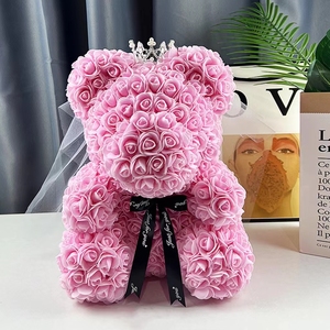 Orsacchiotto di Rose Artificiali in Schiuma, Fatto a Mano, 40cm, Colore Personalizzabile, per Regali - Product Image 6