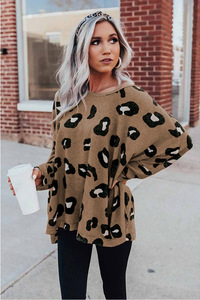 Camicetta Top a tunica con stampa leopardata Lovedagear Boho personalizzata da <span class=keywords><strong>donna</strong></span> a manica lunga oversize - Product Image 4