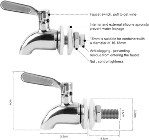 Tmok, 16mm, plata, 304, dispensador <span class=keywords><strong>de</strong></span> acero inoxidable, <span class=keywords><strong>grifo</strong></span> <span class=keywords><strong>de</strong></span> agua para té, <span class=keywords><strong>cerveza</strong></span>, vino, jugo, cubo - Product Image 4