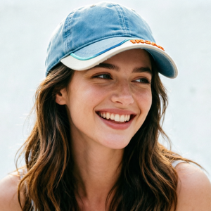 Customizable 6-Panel Baseball Cap Embroidered Brim Patchwork Design Adjustable Metal buckle Baseball Cap Designed For Women - Product Image 5