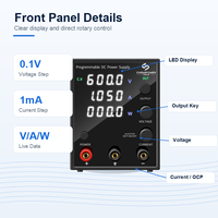 Alimentation électrique régulée en courant continu programmable et réglable, 600V, pour utilisation en laboratoire, deux interfaces de communication, entrée AC 220V.