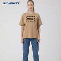 T-shirt pour femme Kuenzi personnalisé avec logo personnalisé, couleur mixte, col rond, manches courtes, 80% coton, 20% polyester, 300GSM